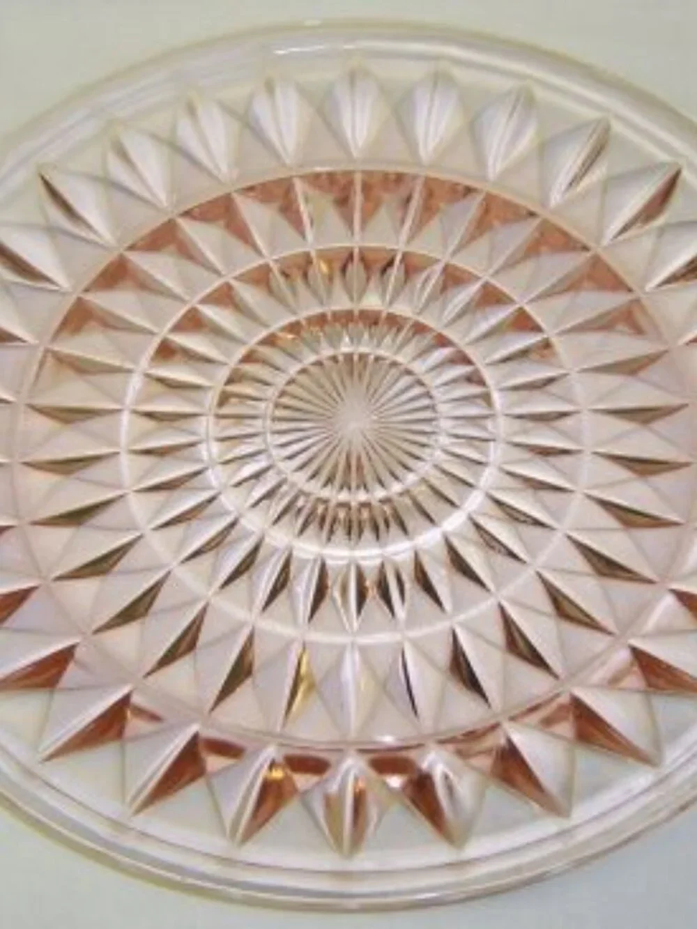 Jeannette Depression Glass Pink WINDSOR, aka DIAMOND, 9 Inch Dinner Plate